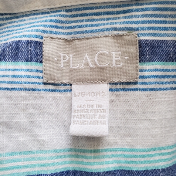 Children's Place Button-Down Shirt Short Sleeves x 2, Boys, Size L (10-12) - Picture 5 of 5